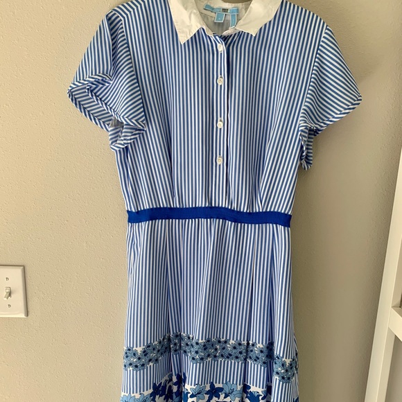 Draper James blue & white striped shirtdress - Picture 2 of 16